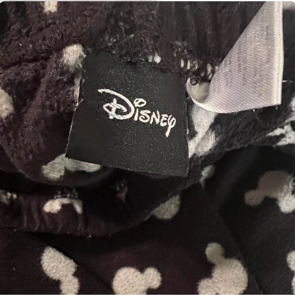 Disney Black Lounge Pants with White Mickey Head Print - Picture 3 of 4